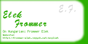 elek frommer business card